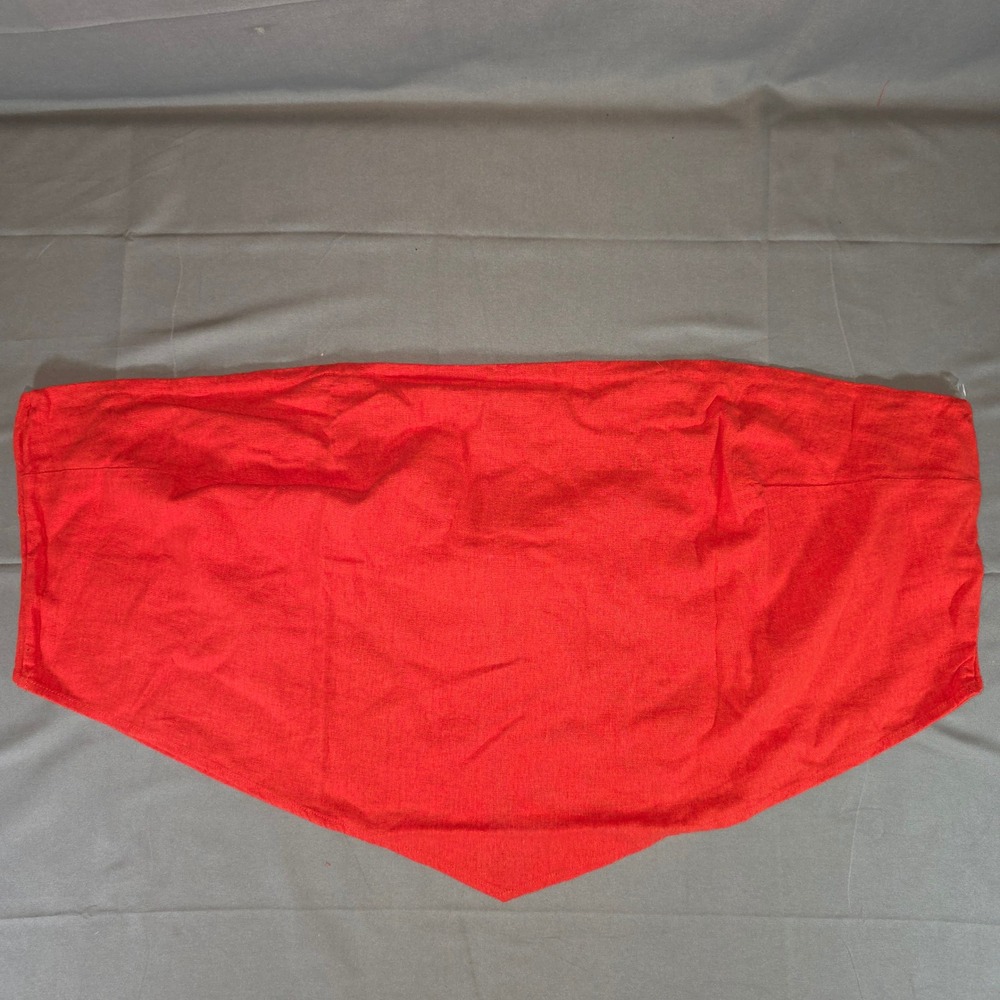 A New Day Red Linen Blend Tie Back Handkerchief Hem Top 3X NWT 018 02 8265